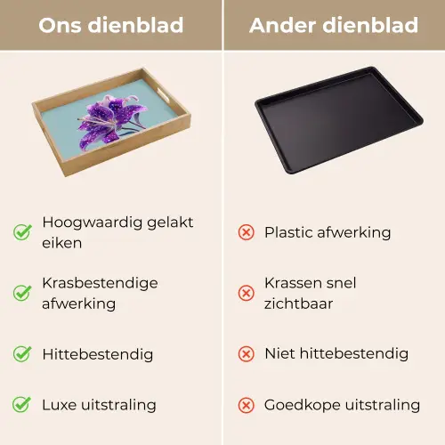 Lelie - Bloem - Paars - Stippen Dienblad Rechthoek middel -USP_VergelijkingNL