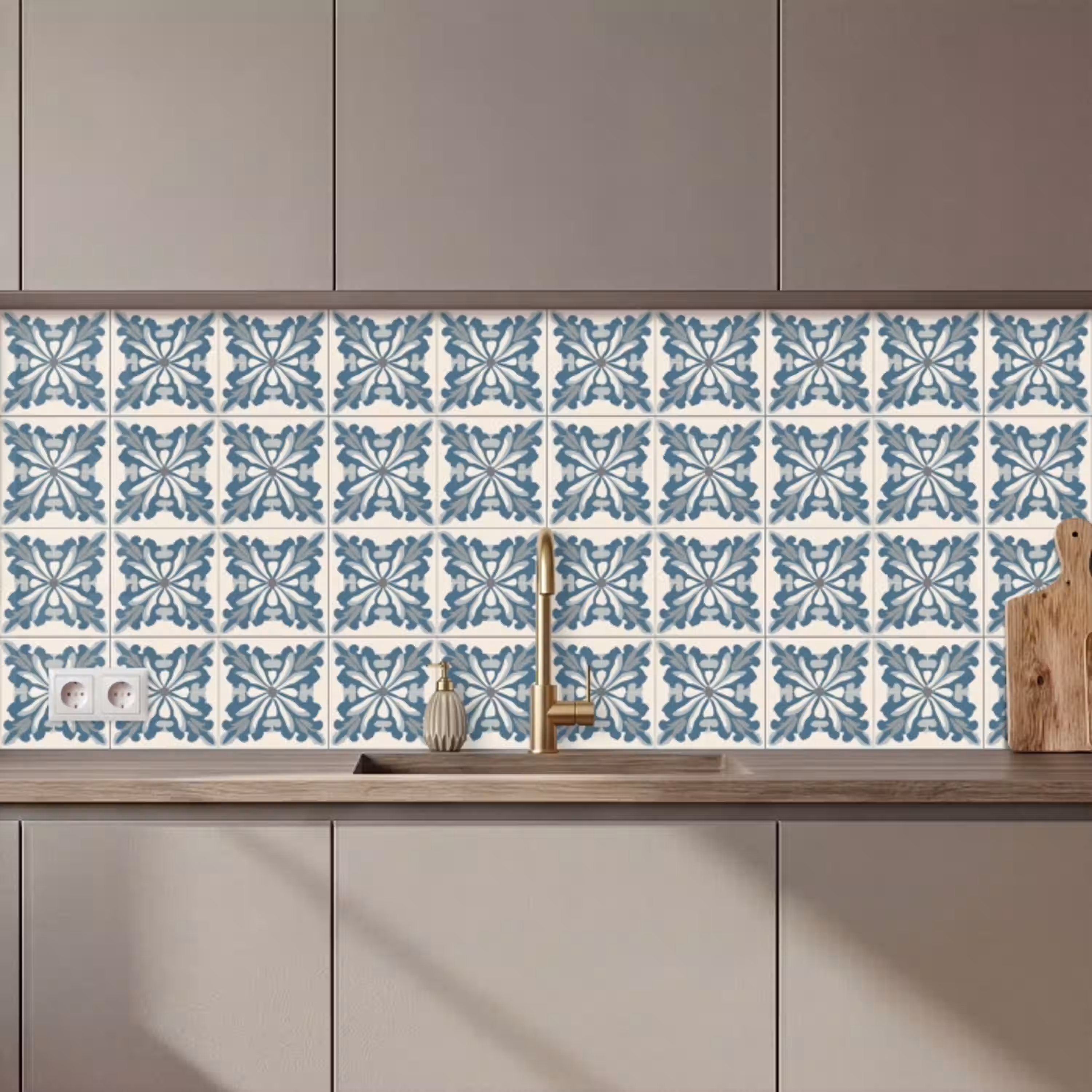 Dessin - Tegel - Blauw keuken achterwand 2 middel 871 zz_3dshopping