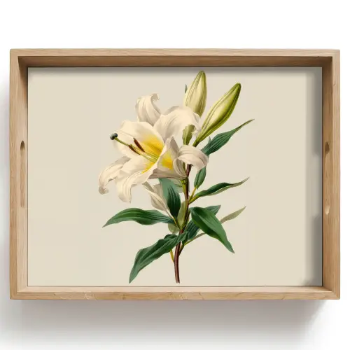 Lelie - Elegant - Botanisch - Beige Dienblad Rechthoek middel -z3d_shopping