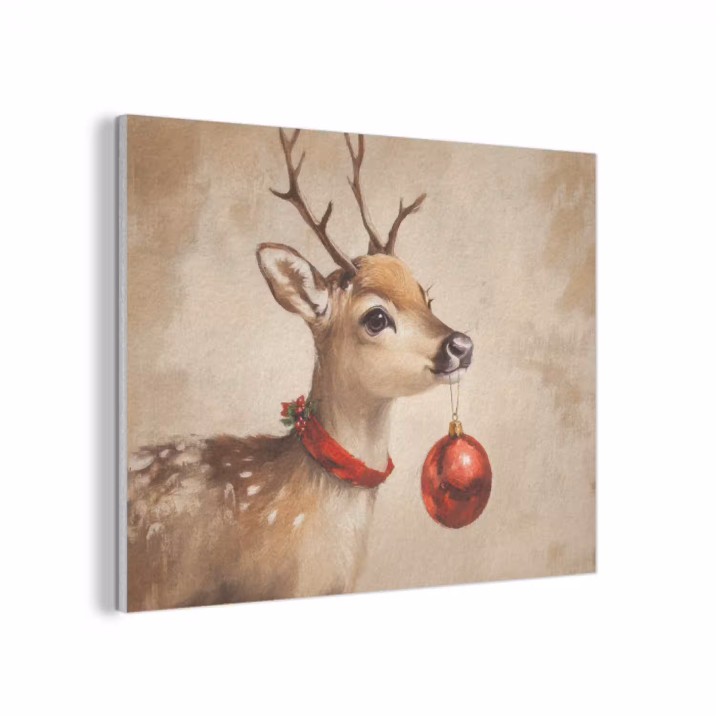 Kerst - Hert - Gewei - Kerstbal - Rendier PET vilt klein -3d