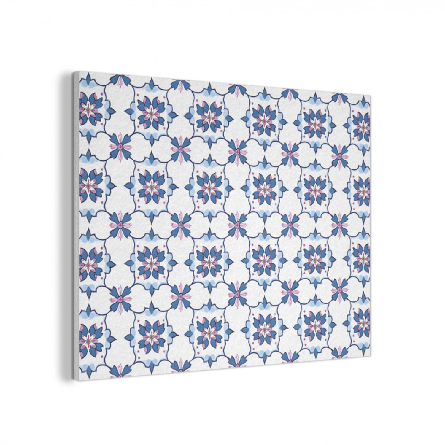 Modern - Patroon - Blauw - Roze PET vilt klein 837 -3d