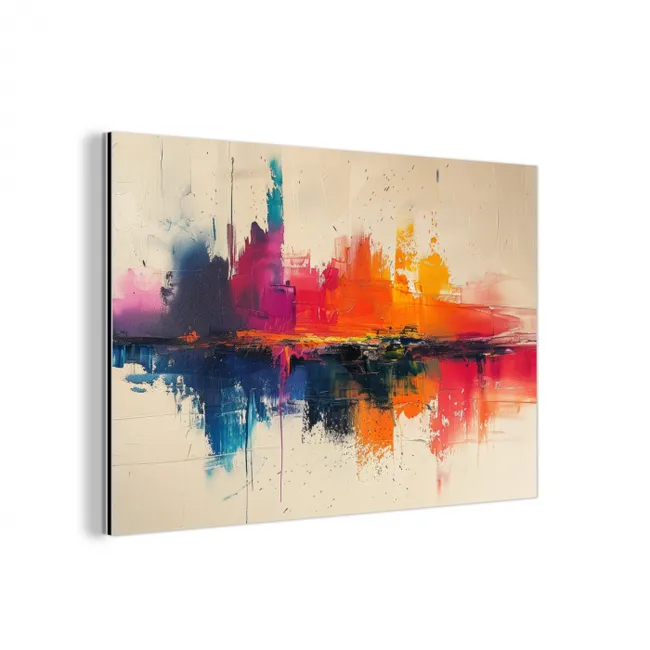 Modern - Verf - Kunst - Kleurrijk aluminium wit klein -3d