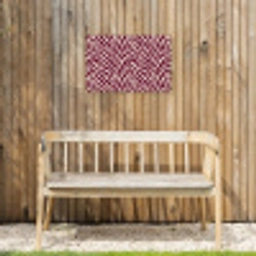 Zebra - Motief - Bordeaux - Rood Tuinposter op houten frame 2 cm dik klein 845 -sfeer4