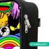 Chaotisch kleurrijk monster patroon Kinderkoffer - Zwart klein -rits_NL
