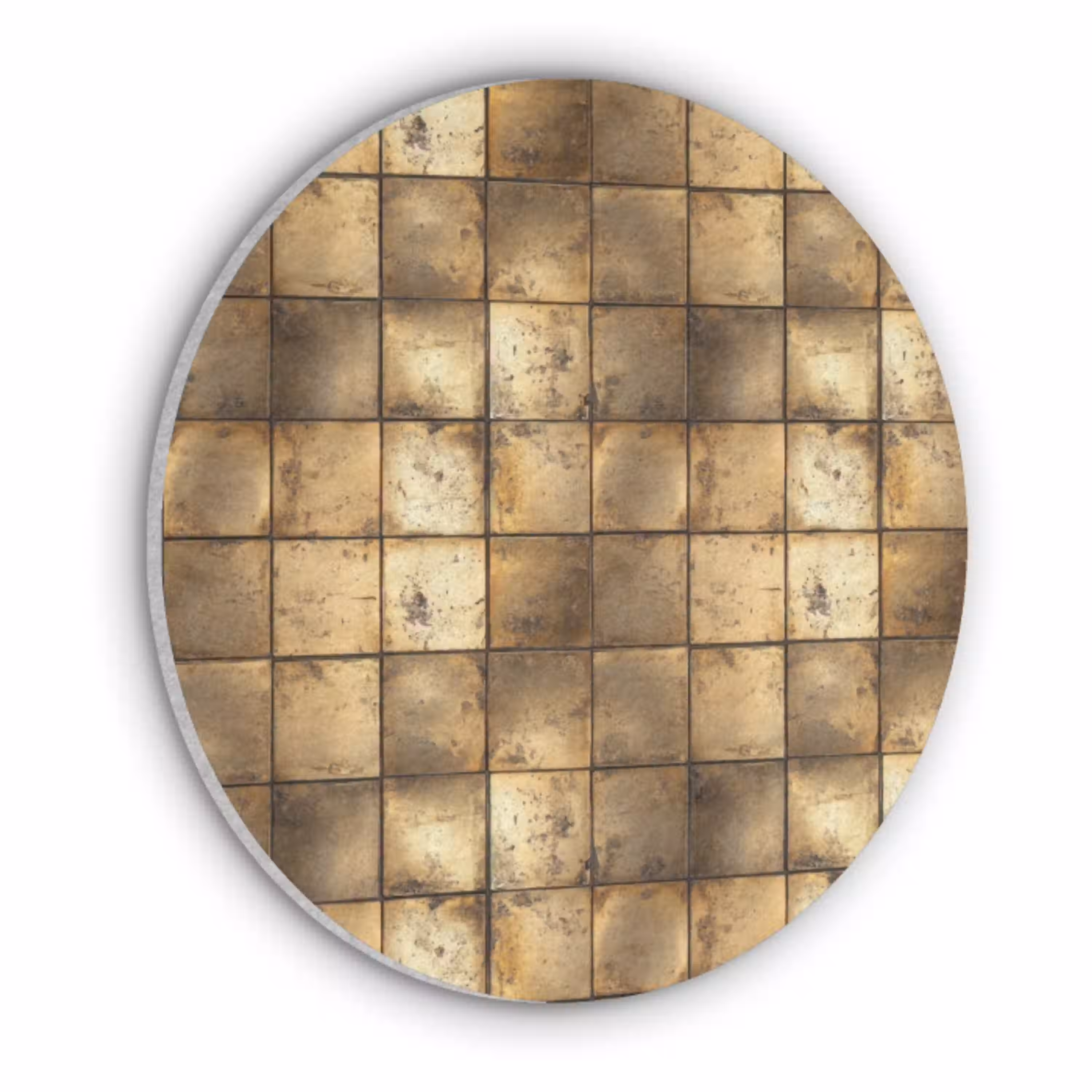 Geometrisch - Tegels - Goud Akoestische PET Vilt - Rond klein 838 -3d