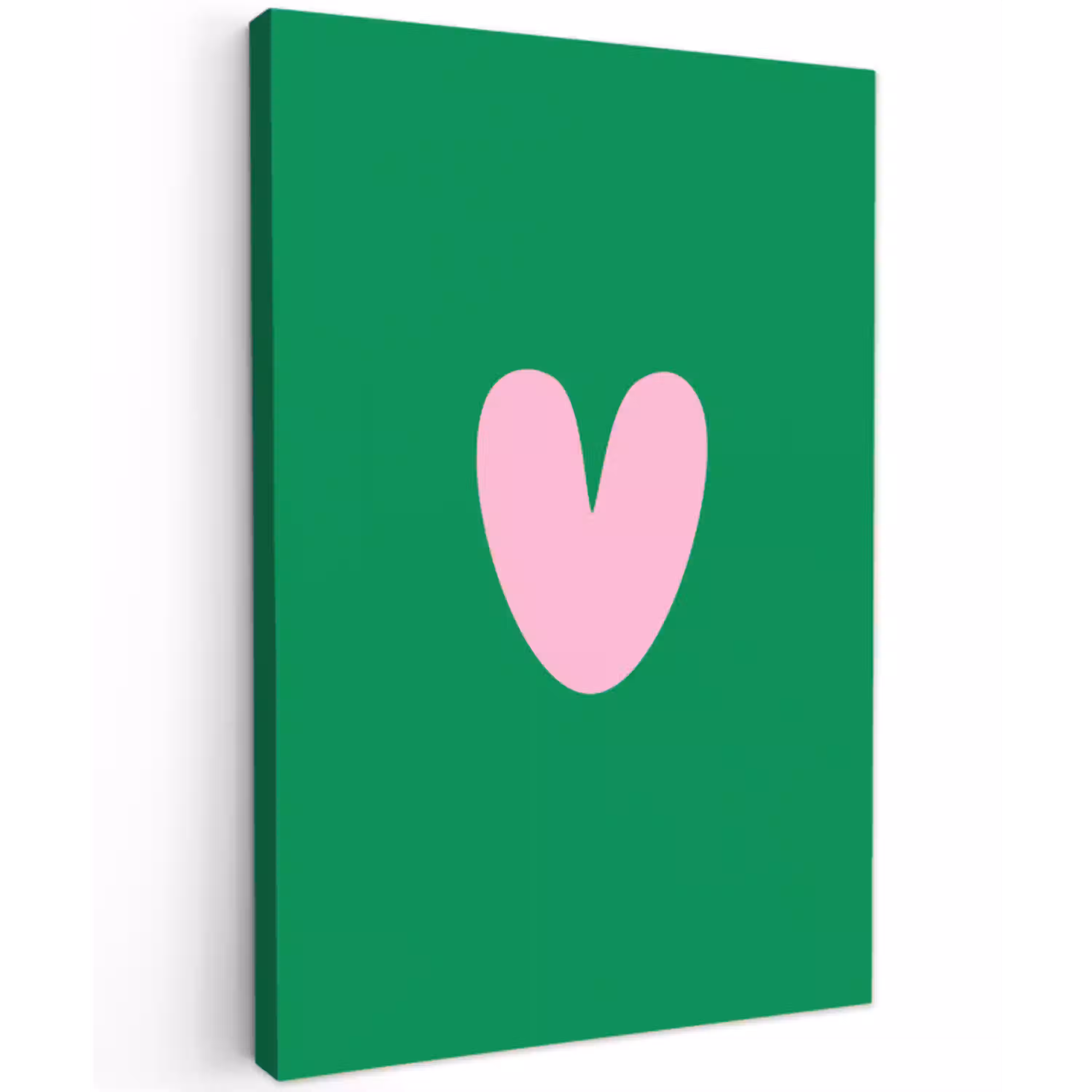 Groen - Hart - Minimalistisch - Valentijn Tuinposter op houten frame 2 cm dik klein -3d