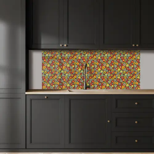Patroon - Jaren 70 - Retro - Bubbel keuken achterwand 2 middel 871 -sfeer1