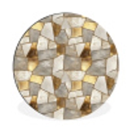 Mozaïek - Marmer - Goud Wandcirkel aluminium klein 190 -3d