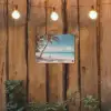 Palmboom - Schommel - Strand - Lucht tuinposter los doek klein -sfeer1