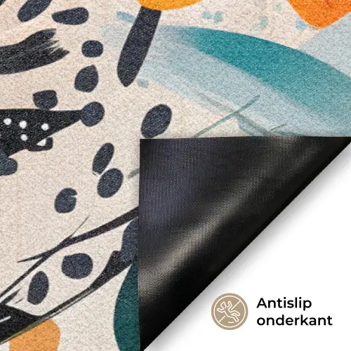 Bloemen - Bladeren - Abstract - Kleurrijk Deurmat klein -antislip_NL