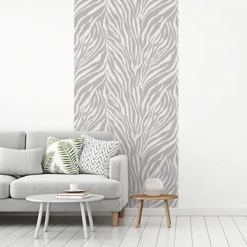 Zebra - Motief - Grijs fotobehang vinyl groot 64 -woonkamer