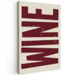 Wine - Red - Decoratie - Japandi Tuinposter op houten frame 2 cm dik klein -3d