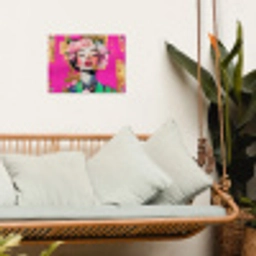 Bloemenkroon - Goud - Vrouw - Portret tuinposter los doek klein -sfeer7