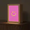 Smiley - Vrolijk - Roze Light Box met kabel (Tafellamp) klein -z3d_website