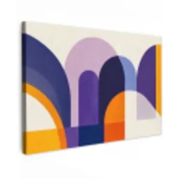 Vormen - Abstract - Grafisch - Oranje Tuinposter op houten frame 2 cm dik klein -3d