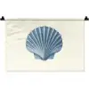 Ribbels - Blauw - Schelp Wandkleed katoen klein -zz3d