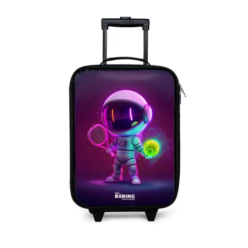 Space tennis Kinderkoffer - Zwart klein -3d