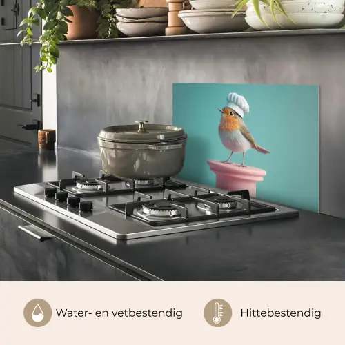 Roodborstje - Vogel - Koksmuts - Sokkel keuken achterwand spatscherm klein -usp_NL