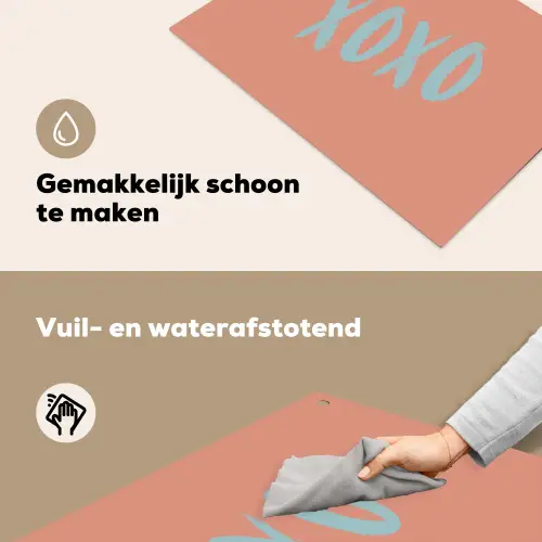 XOXO - Blauw - Perzikkleur Inductie beschemer met haakjes klein -ky-schoon-nl