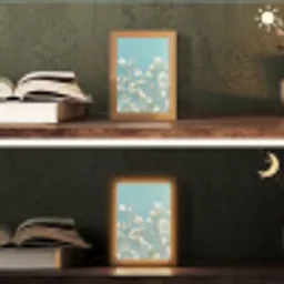 Stengels - Bloemen - Lucht - Wit Light Box met kabel (Tafellamp) klein -sfeer3