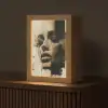 Vrouw - Gezicht - Abstract - Kunst Light Box met kabel (Tafellamp) klein -z3d_website