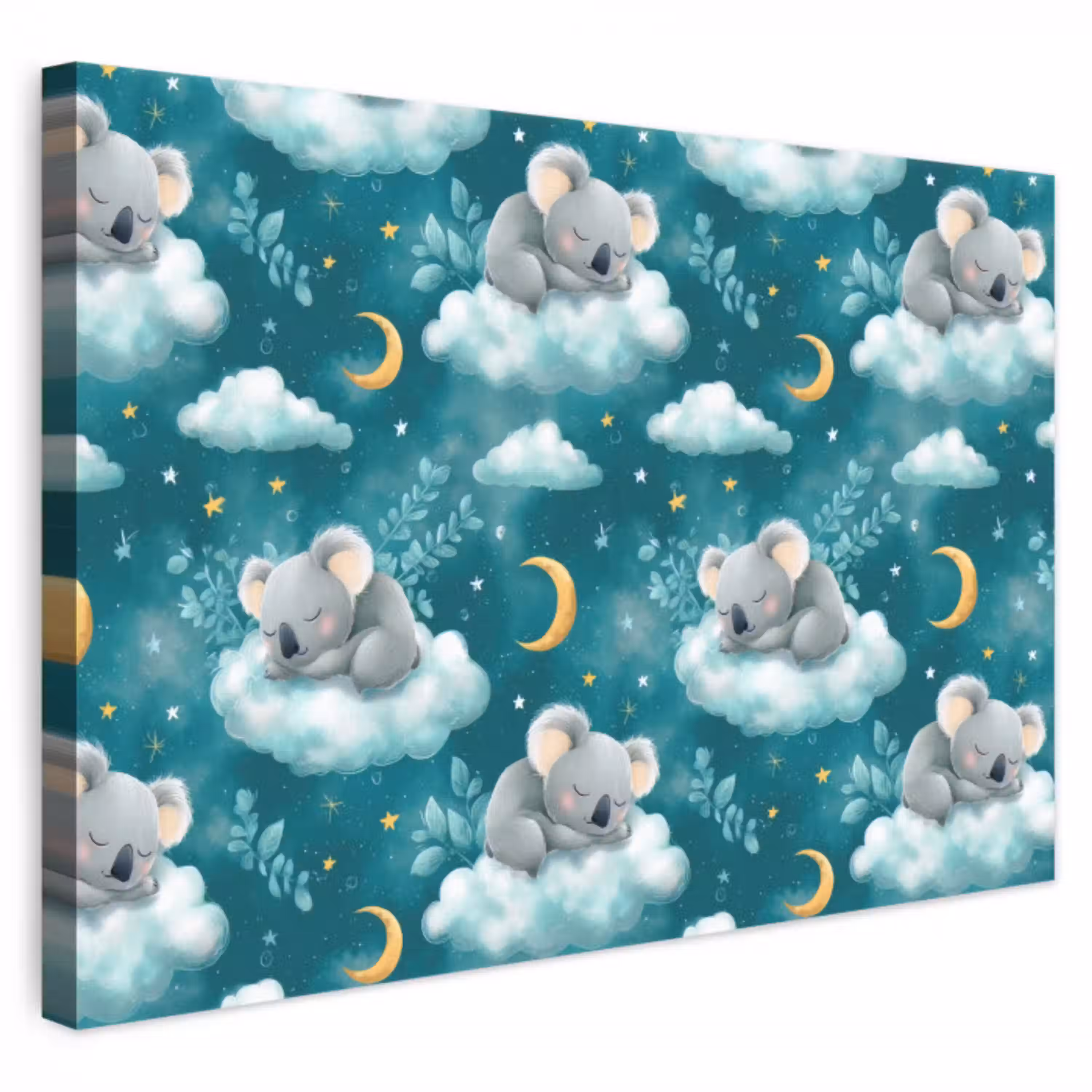 Koala's - Betoverend - Blauw canvas 2cm klein 34 -3d