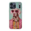 Hond - Overhemd - Bloemen - Bril Telefoonhoesje iPhone 17 Pro Max klein -3d