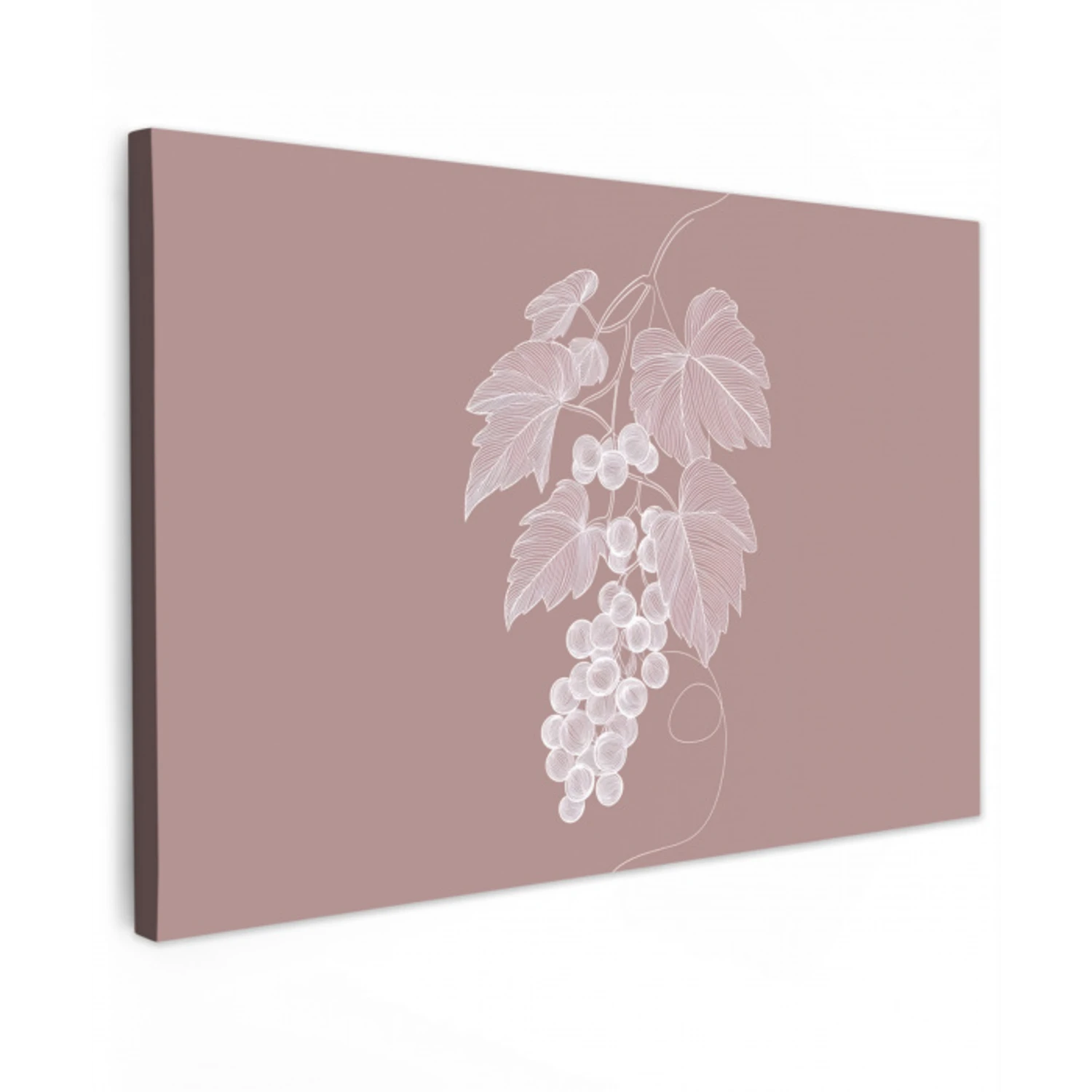 Tros - Druiven - Illustratie - Bladeren Tuinposter op houten frame 2 cm dik klein -3d