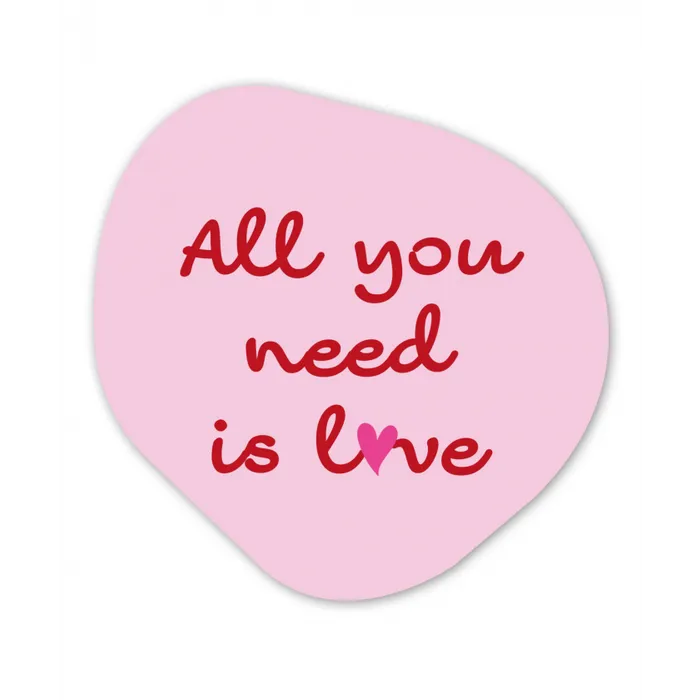 Tekst - Roze - Love - Hart Wandcirkel Organisch Plexiglas middel -3d