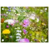Bloemen - Natuur - Groen - Gras - Paars - Wit tuinposter los doek klein -3d