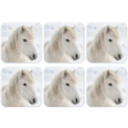 Paard - Kop - Winter - Dieren - Wit onderzetter kurk middel -zkaufland3dotto