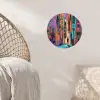 Abstract - Figuren - Kleurrijk Wandcirkel behangsticker klein -sfeer4