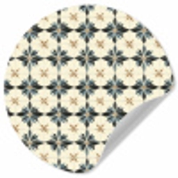Sierlijk - Ornament - Blauw Wandcirkel behangsticker klein 186 -3d