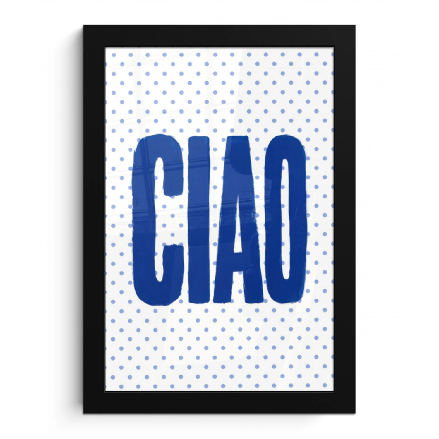 Ciao - Stippen - Roze - Wit fotolijst zwart zonder passe partout klein -3d