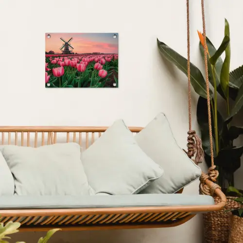 Tulpen - Molen - Nederland tuinposter los doek klein -sfeer7