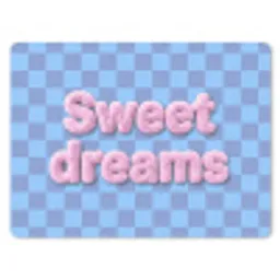 Sweet dreams - Vierkanten - Roze - Blauw muismat rubber klein -3d