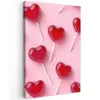 Lollies - Hartjes - Roze Tuinposter op houten frame 2 cm dik klein -3d