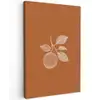 Sinaasappel - Getekend - Bladeren - Bruin Tuinposter op houten frame 2 cm dik klein -3d