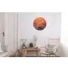 Zee - Boot - Wolken - Oranje Wandcirkel aluminium klein -woonkamer