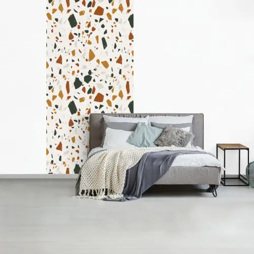 Terrazzo - Patroon - Wit - Terra fotobehang vinyl groot 64 -slaapkamer