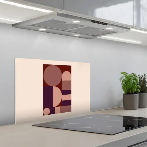 Geometrisch - Cirkels - Rood keuken achterwand spatscherm klein -3d_schuin