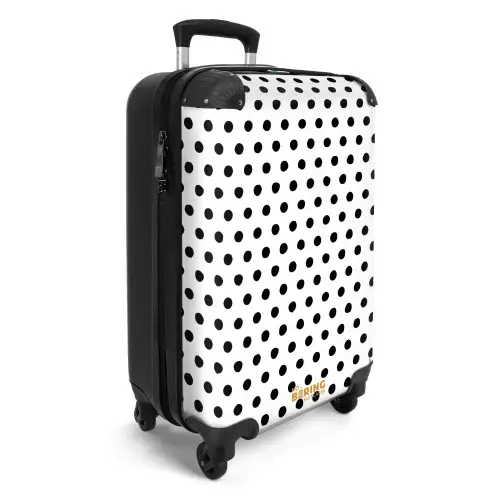 Symmetrisch geplaatste zwarte stippen over een witte achtergrond NBS - Handbagage koffer - Volwassenen Unisex middel -productfoto_3d