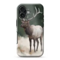 Edelhert - Gewei - Schildering - Rustiek Toughcase MagSafe Apple iPhone 17 klein -3d