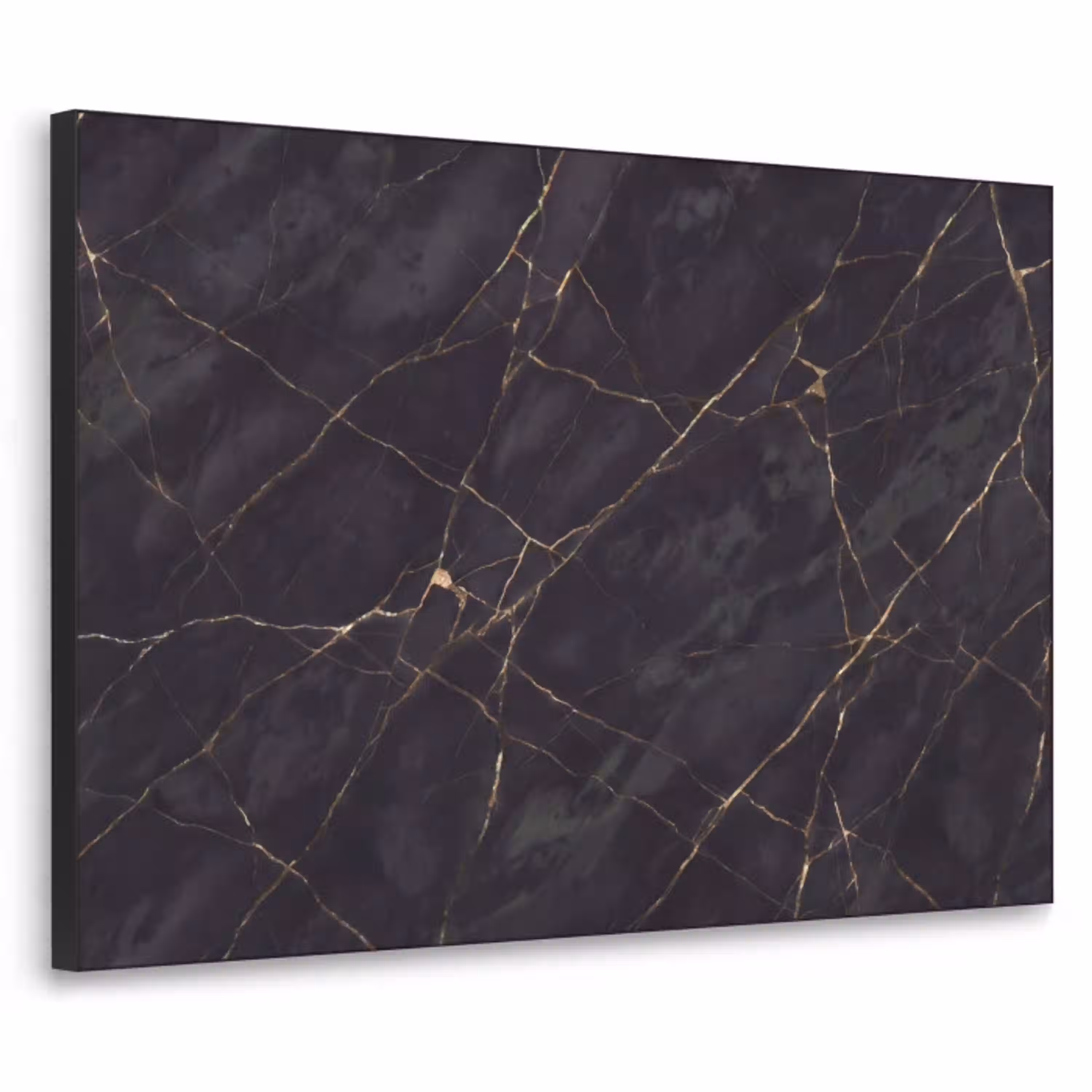 Textuur - Gouden lijnen - Abstract - Modern - Zwart Textielframe zwart klein -3d