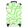 Groene krullijnen op beige NBS - Handbagage koffer - Kinderen Unisex middel -productfoto_recht