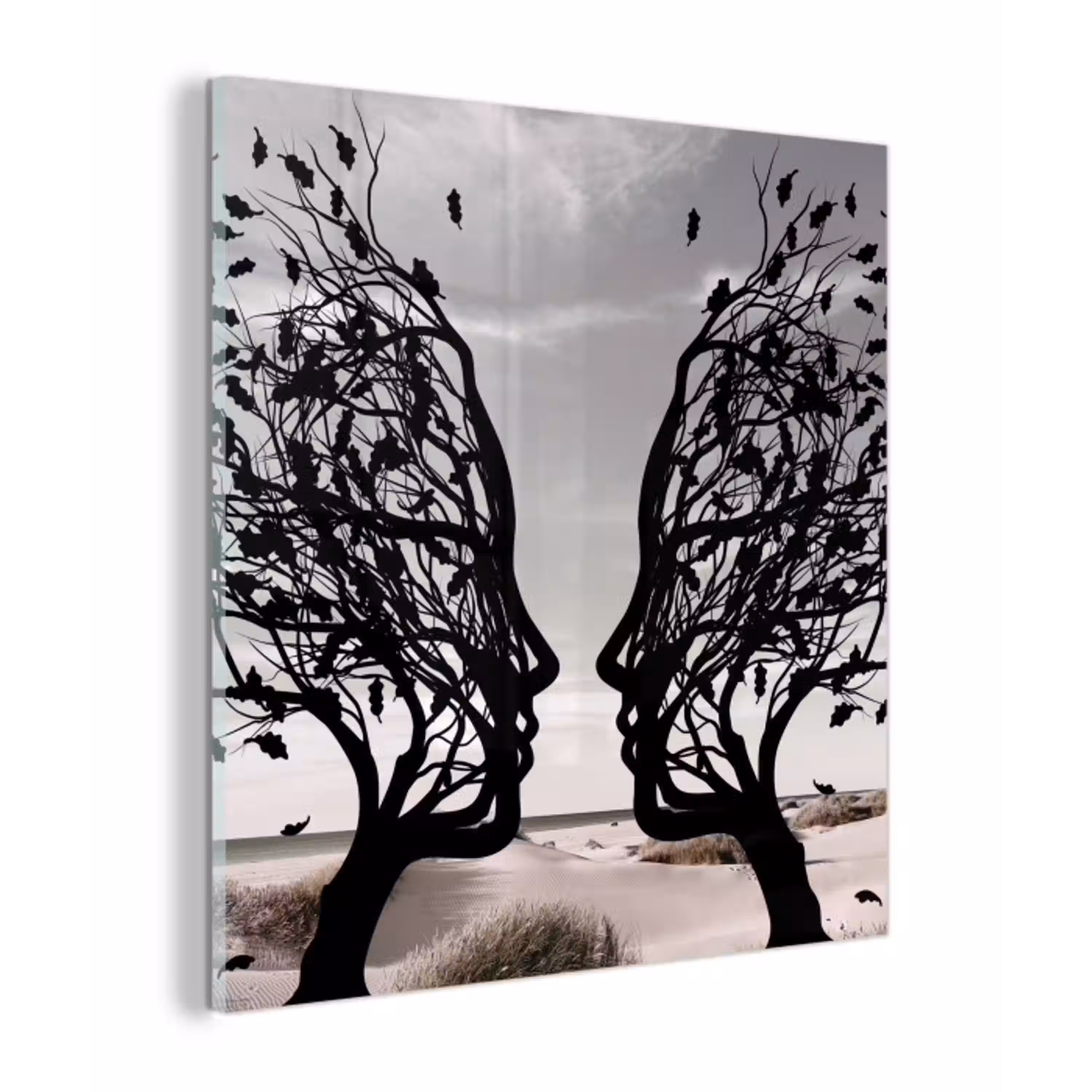 Bomen - Gezicht - Bladeren - Moderne kunst plexiglas 5mm klein -z3d