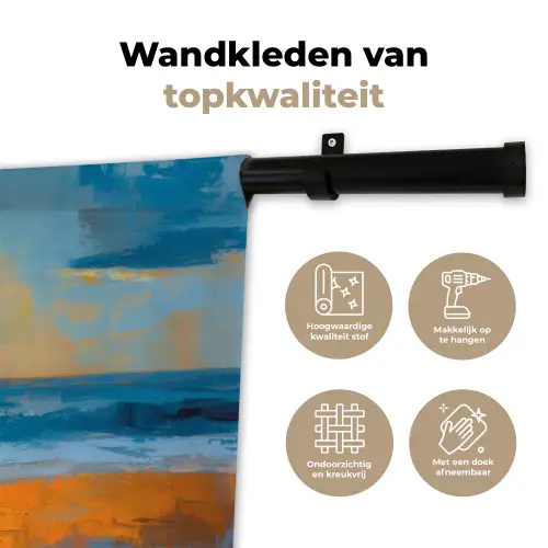 Vrouwen - Strand - Zondsondergang Wandkleed katoen klein -sfeer2