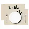 Ovaalvormige bladeren - Diep groen - Symmetrisch Placemat vinyl groot -zzsfeer2_Kitchenyeah-website