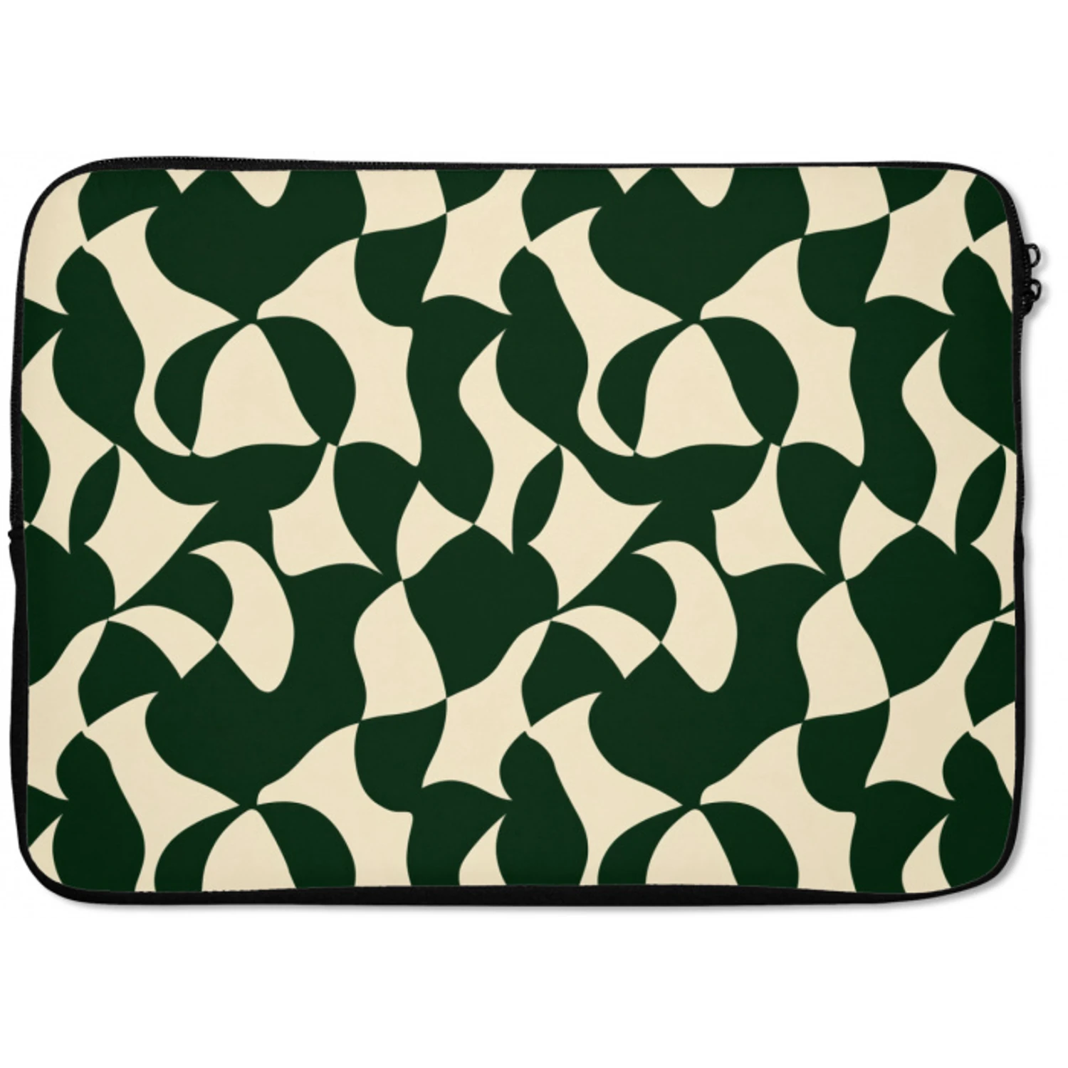 Groen - Organische vlakken - Crème laptophoes neopreen klein 279 -zkaufland3dotto