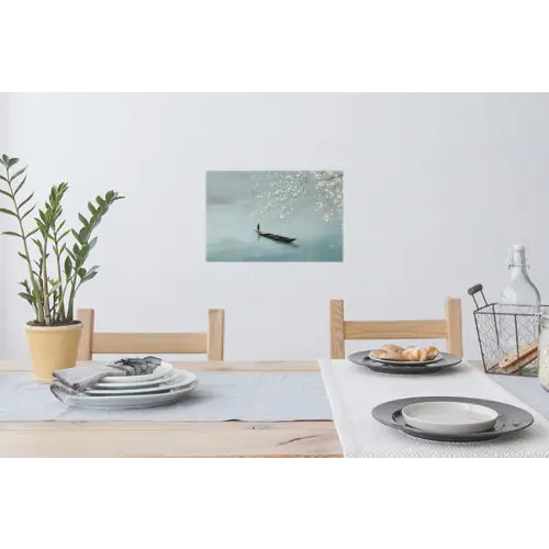 Bloesems - Minimalistisch - Wateroppervlak - Boot Muursticker klein -eettafel
